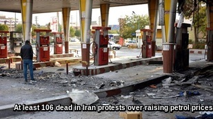 At least 106 dead in Iran protests over raising petrol prices