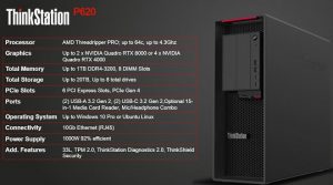 Lenovo ThinkStation P620, World’s first 64-Core Workstation